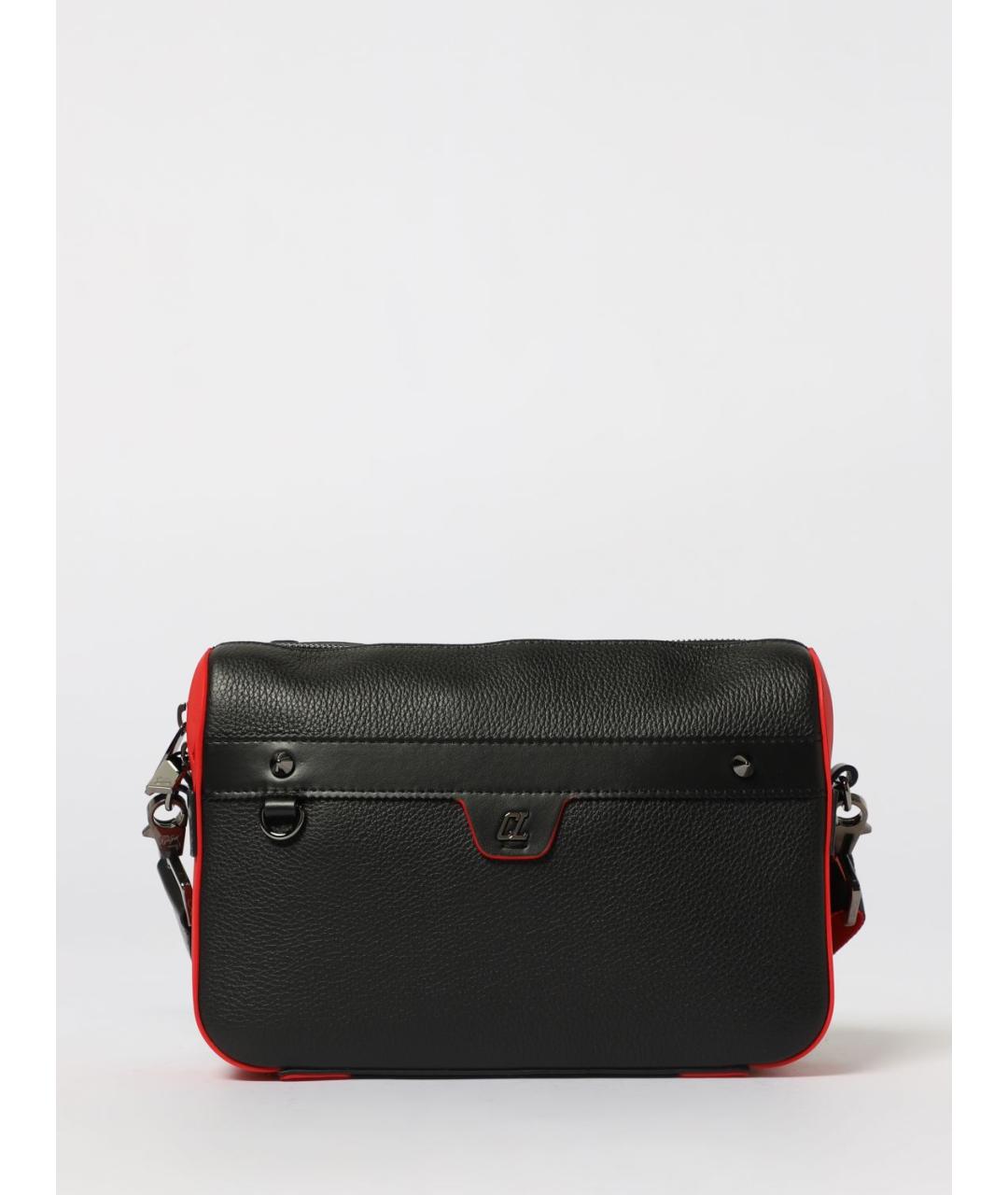 CHRISTIAN LOUBOUTIN Черная кожаная сумка на плечо, фото 4