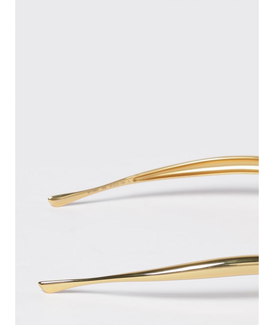 BOTTEGA VENETA Золотые металлические солнцезащитные очки, фото 3