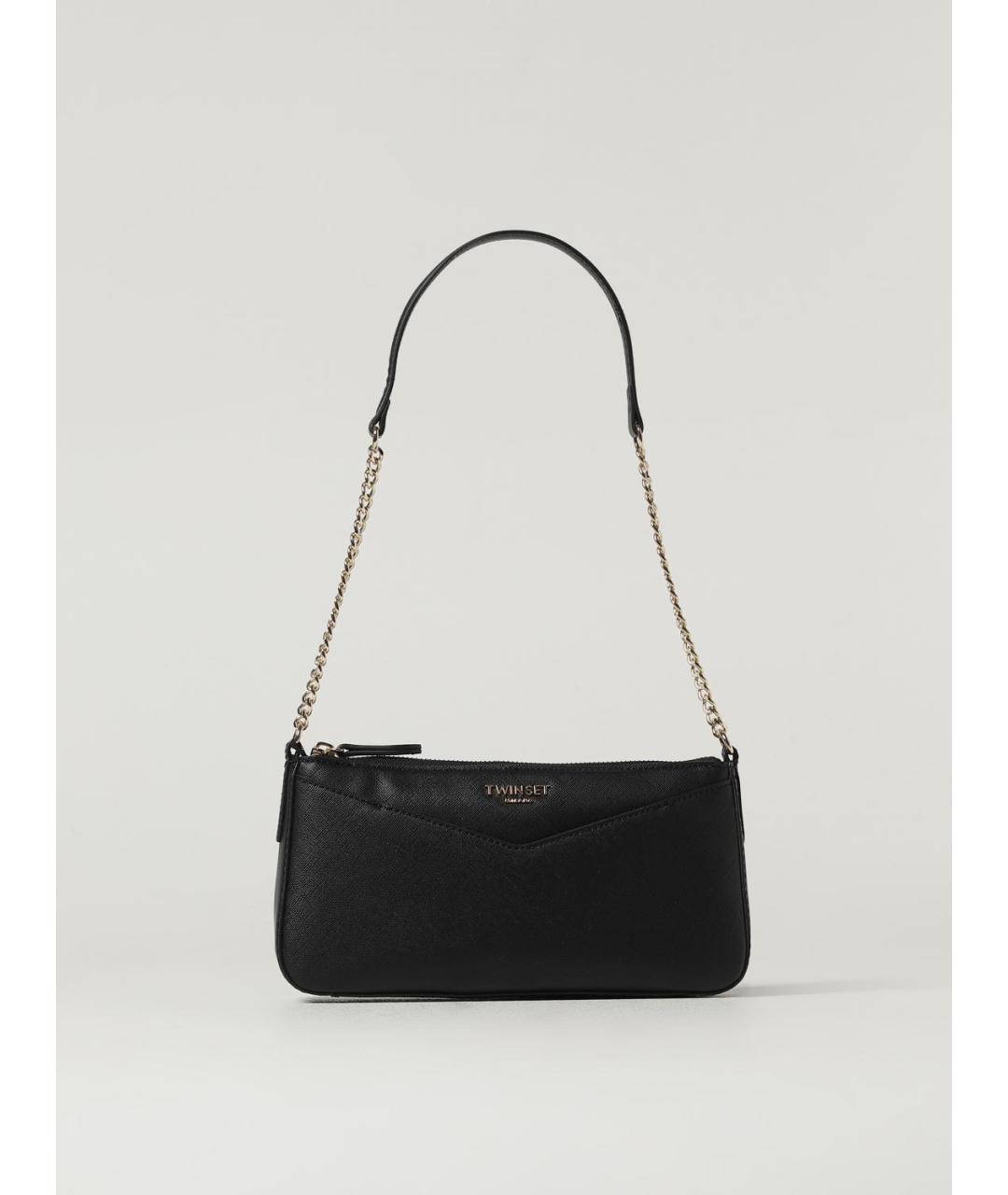 TWIN-SET Черная сумка через плечо из искусственной кожи, фото 4