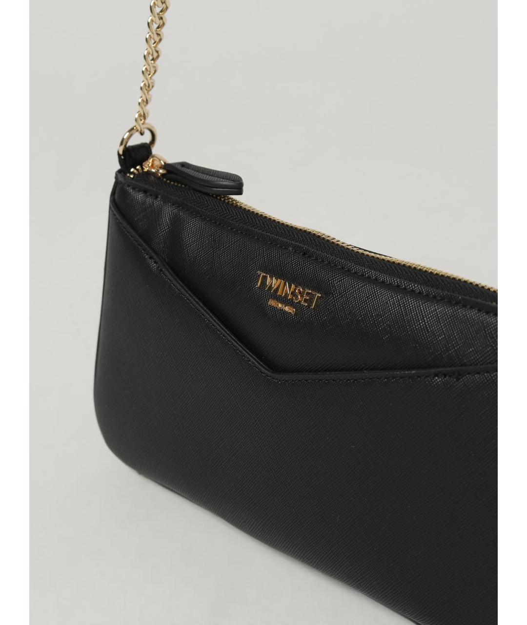 TWIN-SET Черная сумка через плечо из искусственной кожи, фото 3