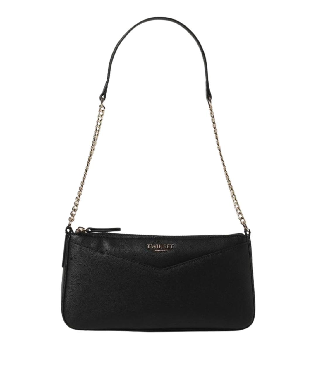 TWIN-SET Черная сумка через плечо из искусственной кожи, фото 1