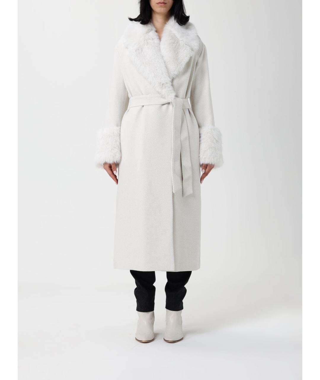 TWIN-SET Серое полиэстеровое пальто, фото 2