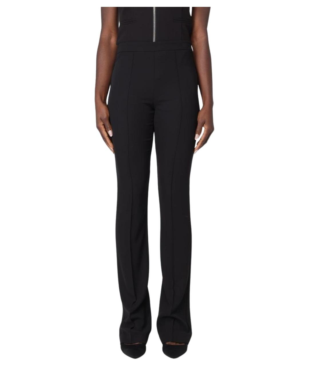 PATRIZIA PEPE Черные полиэстеровые прямые брюки, фото 1