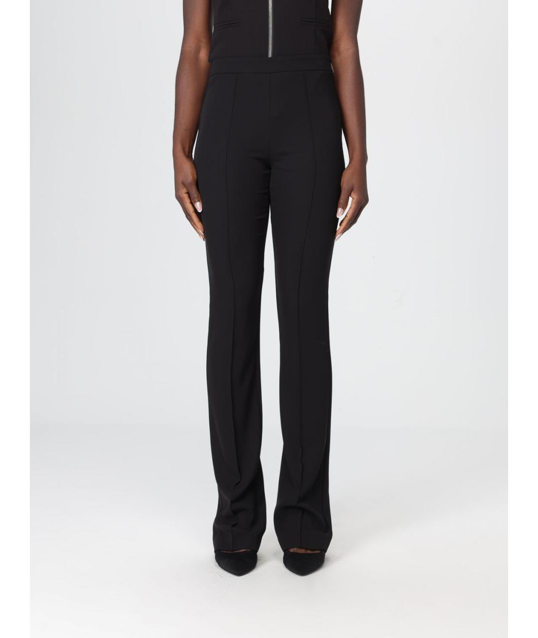 PATRIZIA PEPE Черные полиэстеровые прямые брюки, фото 4