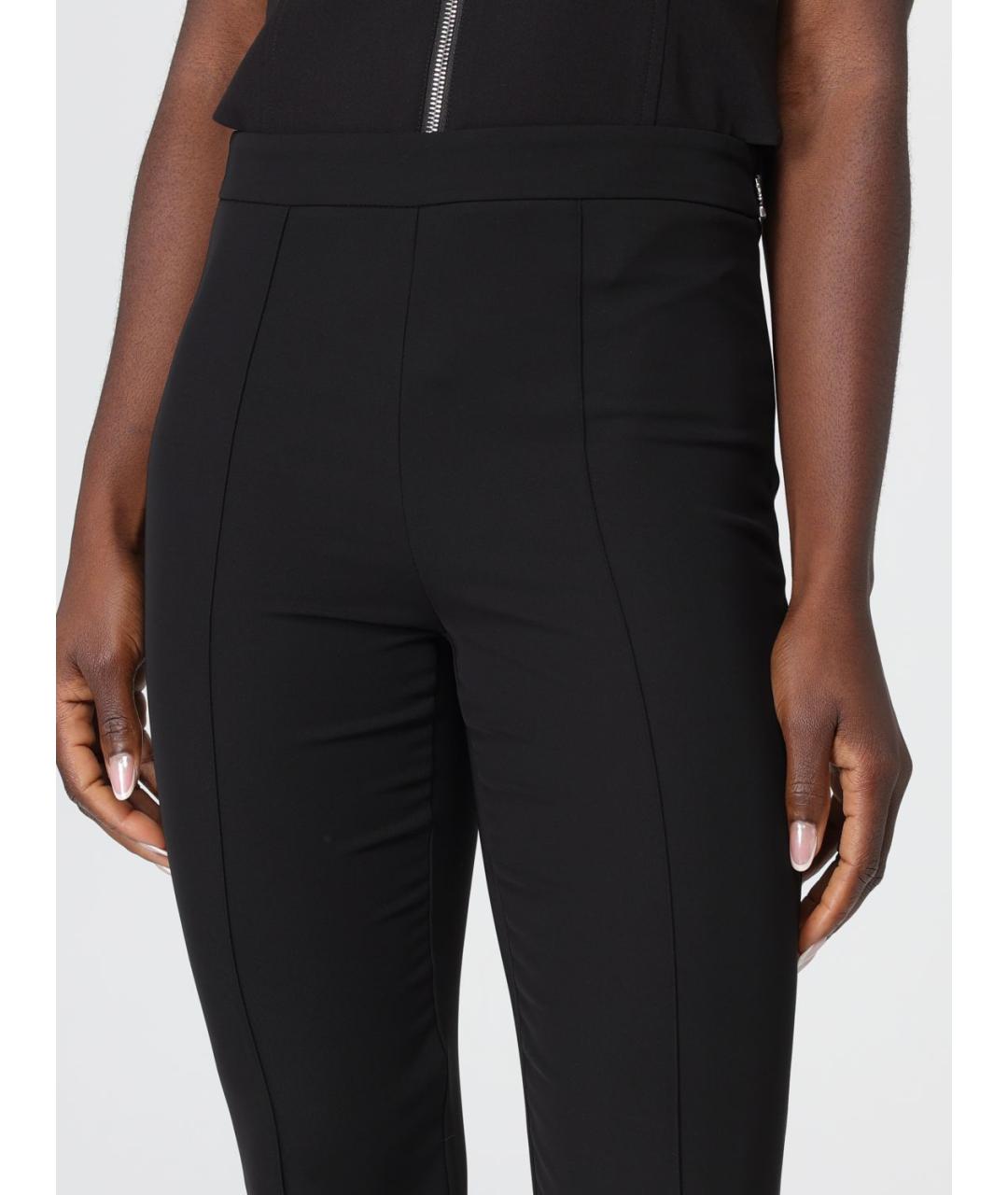 PATRIZIA PEPE Черные полиэстеровые прямые брюки, фото 3