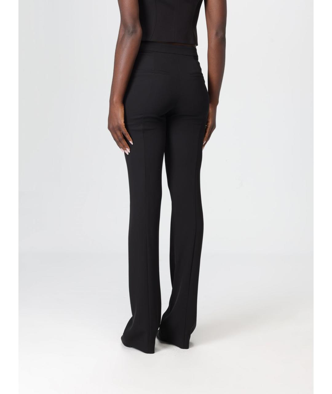 PATRIZIA PEPE Черные полиэстеровые прямые брюки, фото 2