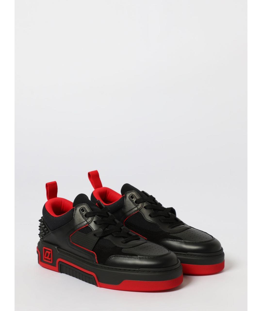 CHRISTIAN LOUBOUTIN Черные кожаные низкие кроссовки / кеды, фото 2