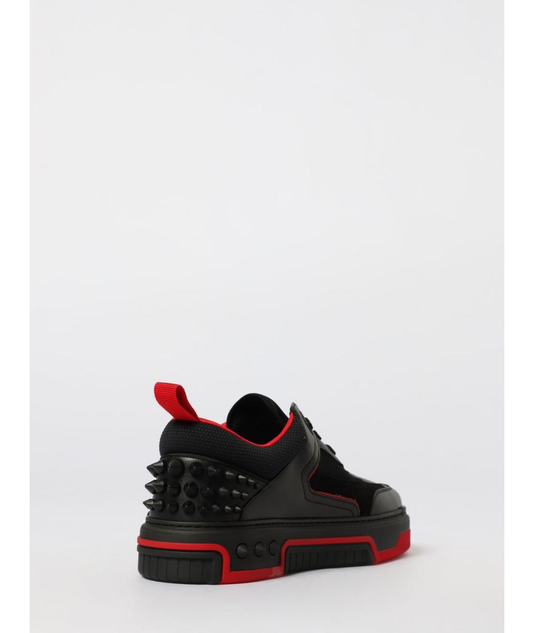 CHRISTIAN LOUBOUTIN Черные кожаные низкие кроссовки / кеды, фото 3