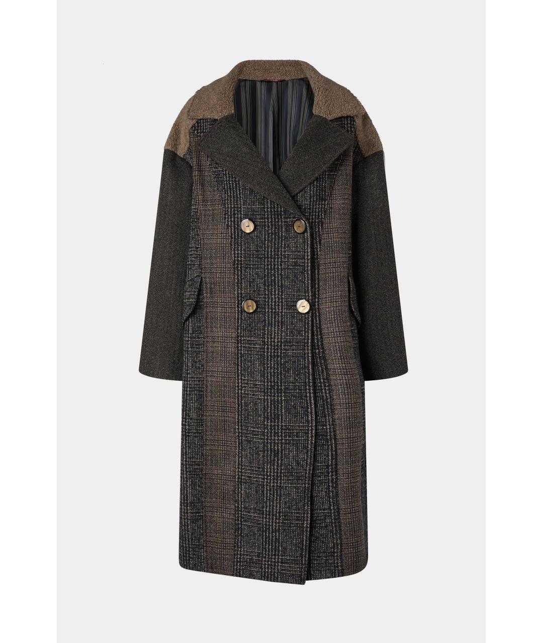 ANTONIO MARRAS Коричневое шерстяное пальто, фото 7