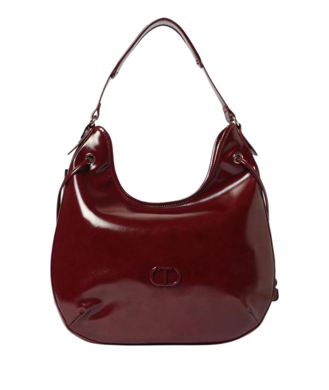 TWIN-SET Бордовая сумка через плечо из искусственной кожи, фото 1
