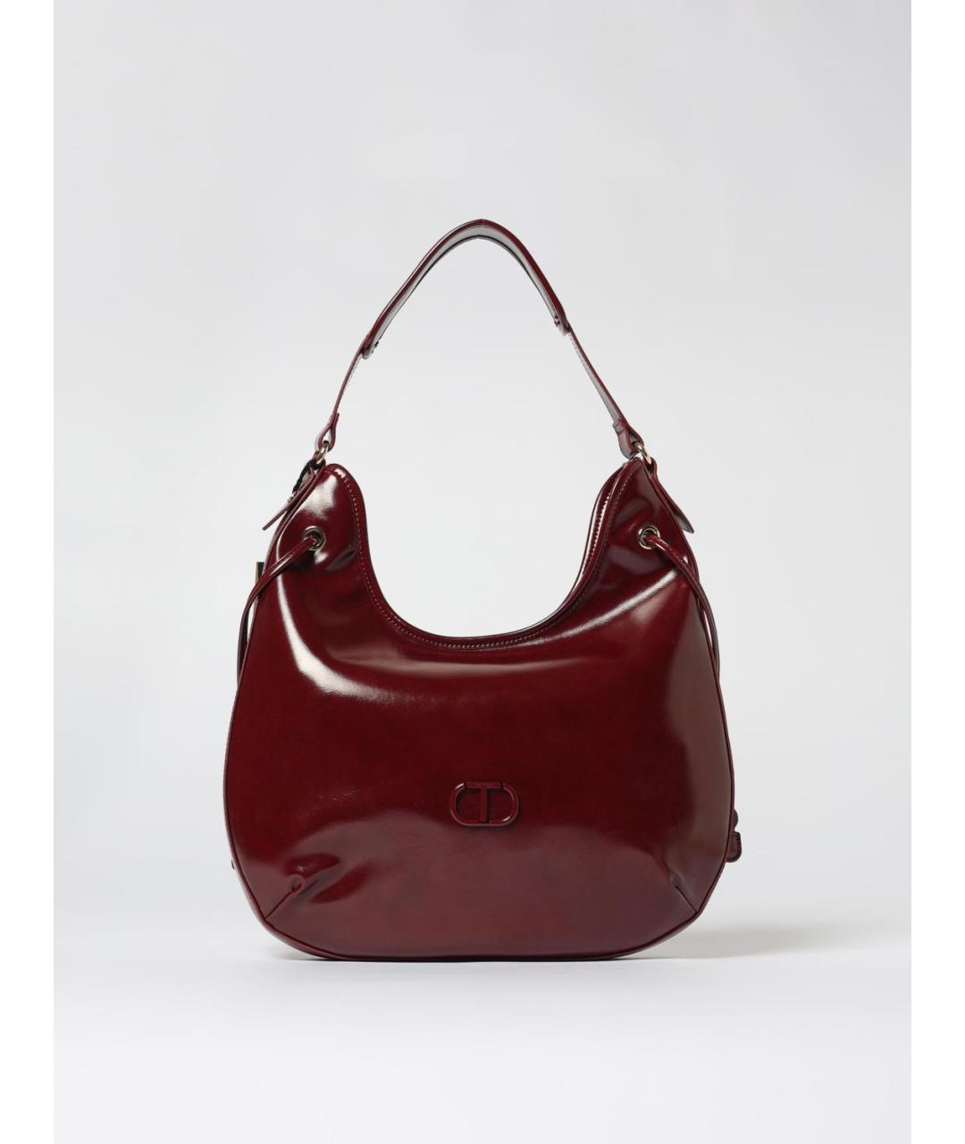 TWIN-SET Бордовая сумка через плечо из искусственной кожи, фото 4