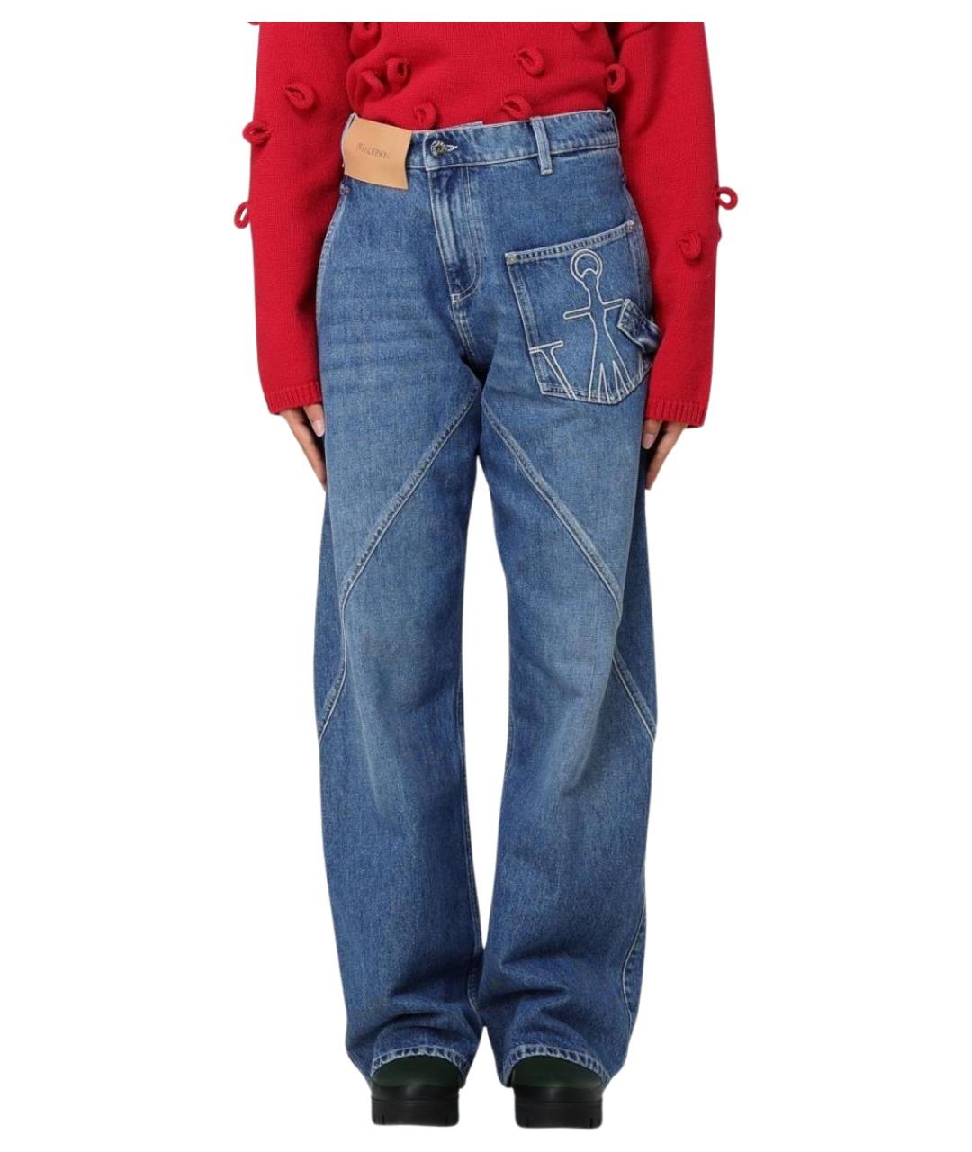 J.W.ANDERSON Синие хлопковые прямые джинсы, фото 1