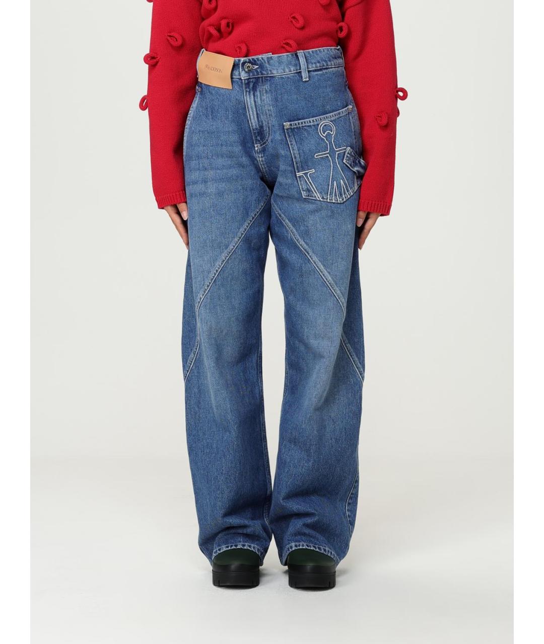 J.W.ANDERSON Синие хлопковые прямые джинсы, фото 6