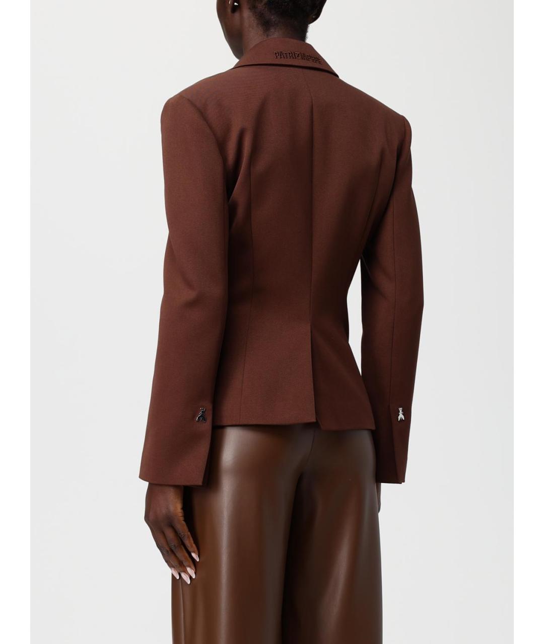 PATRIZIA PEPE Коричневый полиэстеровый жакет/пиджак, фото 2