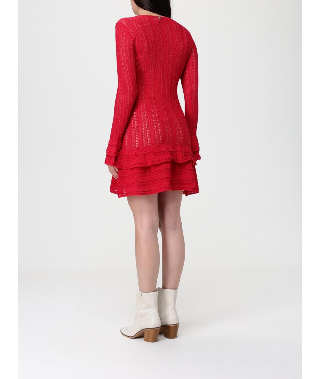 TWIN-SET Красное полиэстеровое повседневное платье, фото 2