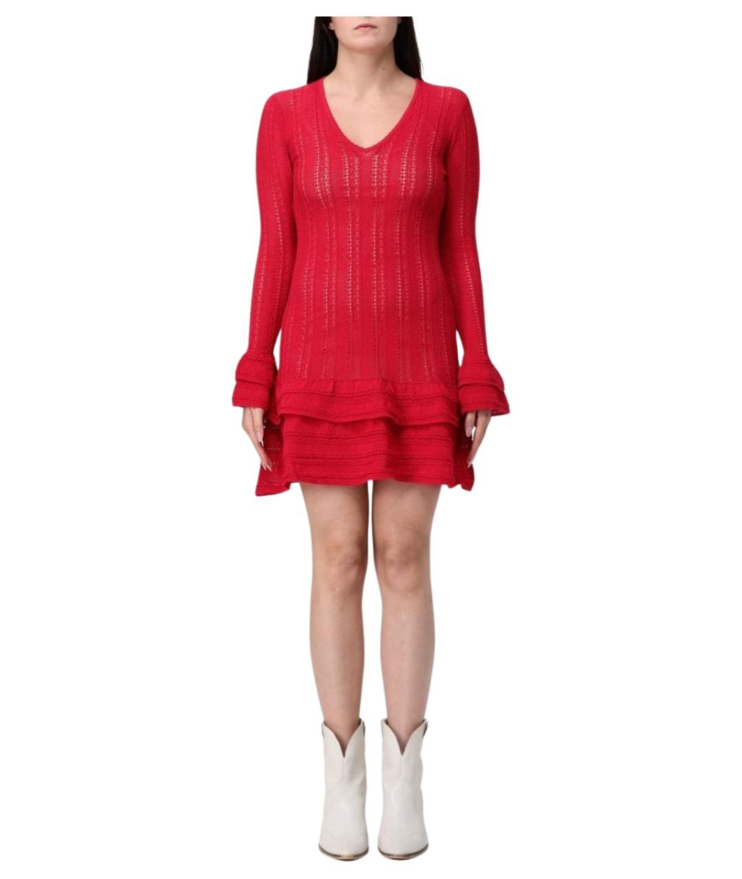 TWIN-SET Красное полиэстеровое повседневное платье, фото 1