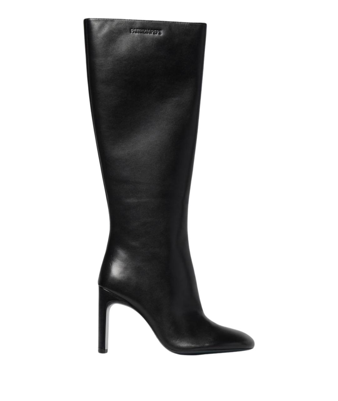 PATRIZIA PEPE Черные кожаные сапоги, фото 1