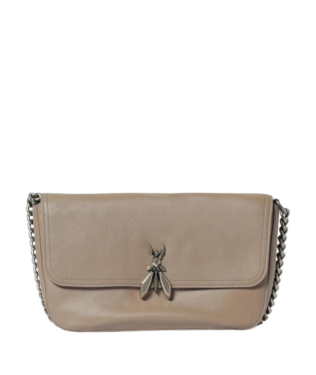 PATRIZIA PEPE Серая кожаная сумка через плечо, фото 1