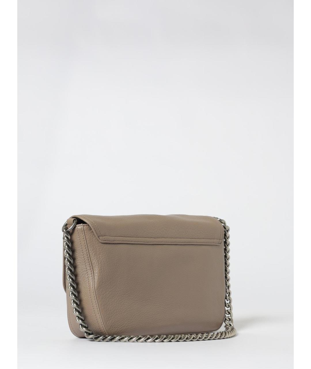 PATRIZIA PEPE Серая кожаная сумка через плечо, фото 2