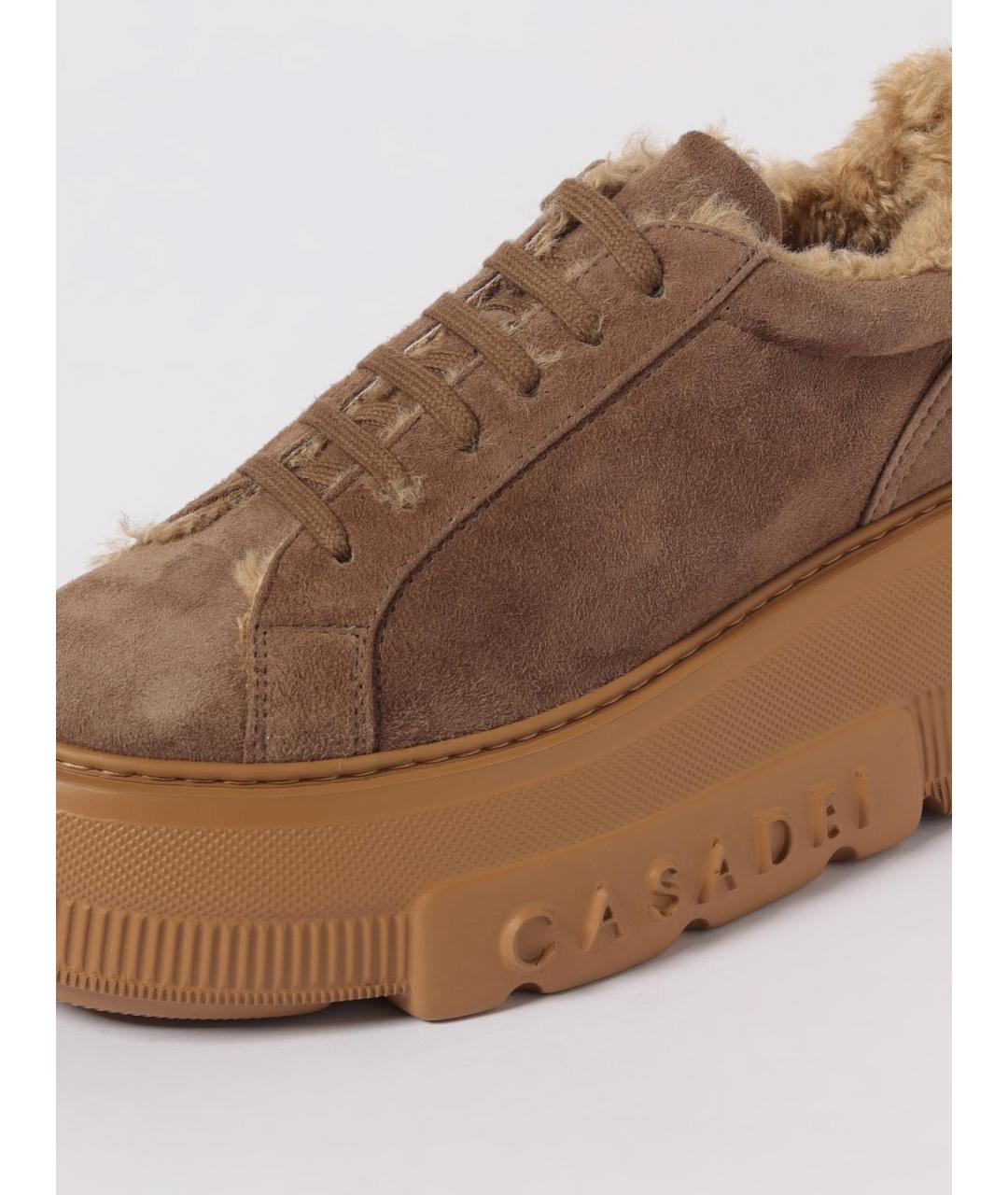 CASADEI Коричневые замшевые кеды, фото 4