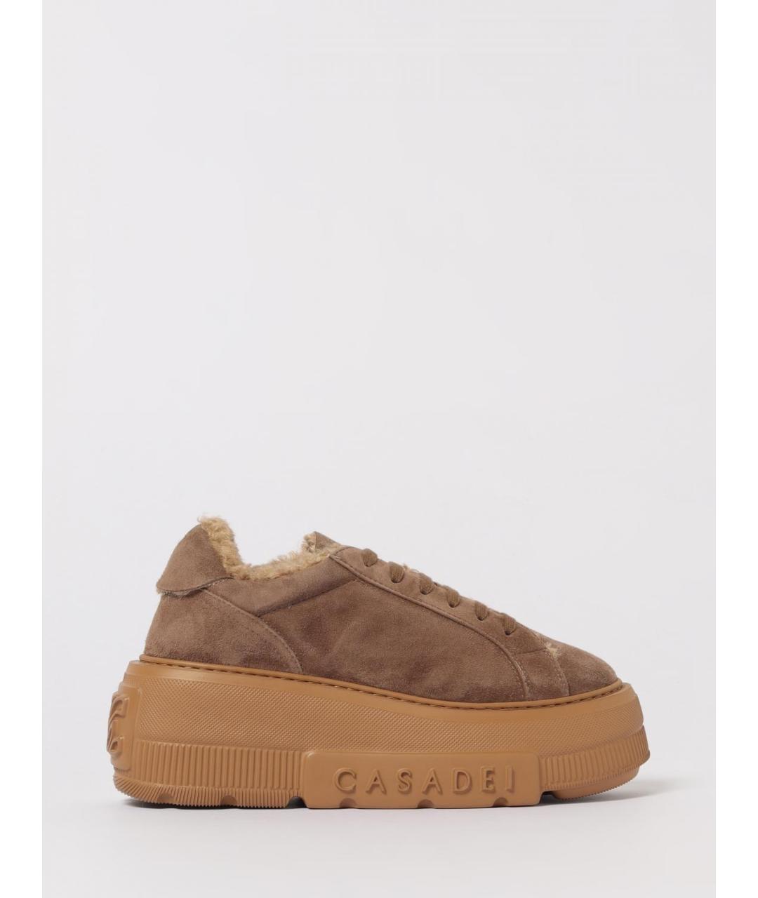 CASADEI Коричневые замшевые кеды, фото 5