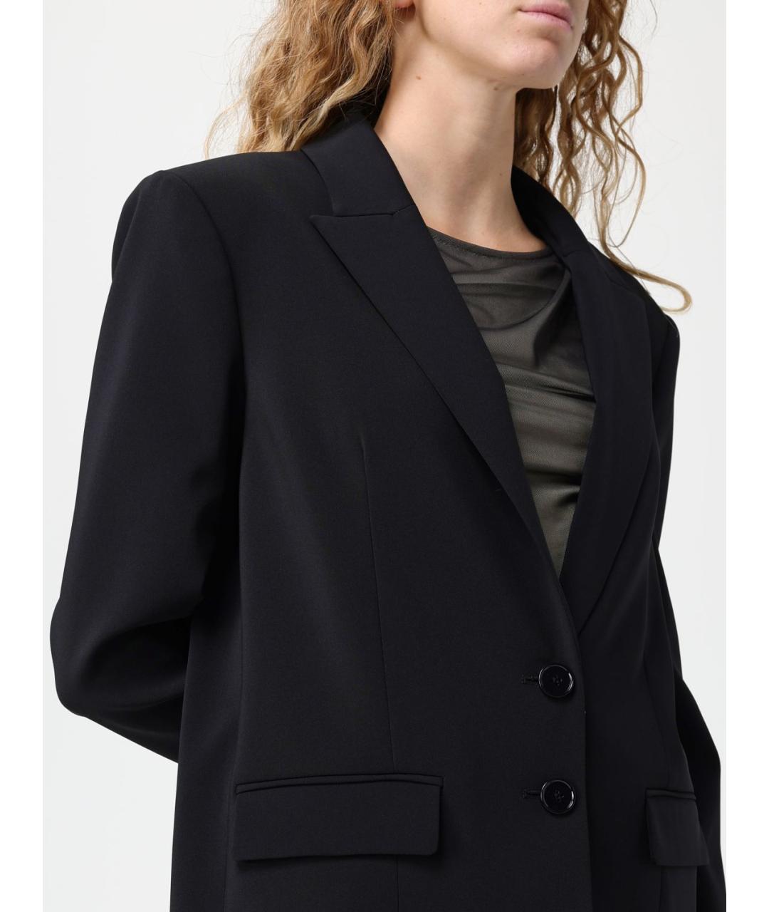 PATRIZIA PEPE Черный полиэстеровый жакет/пиджак, фото 4