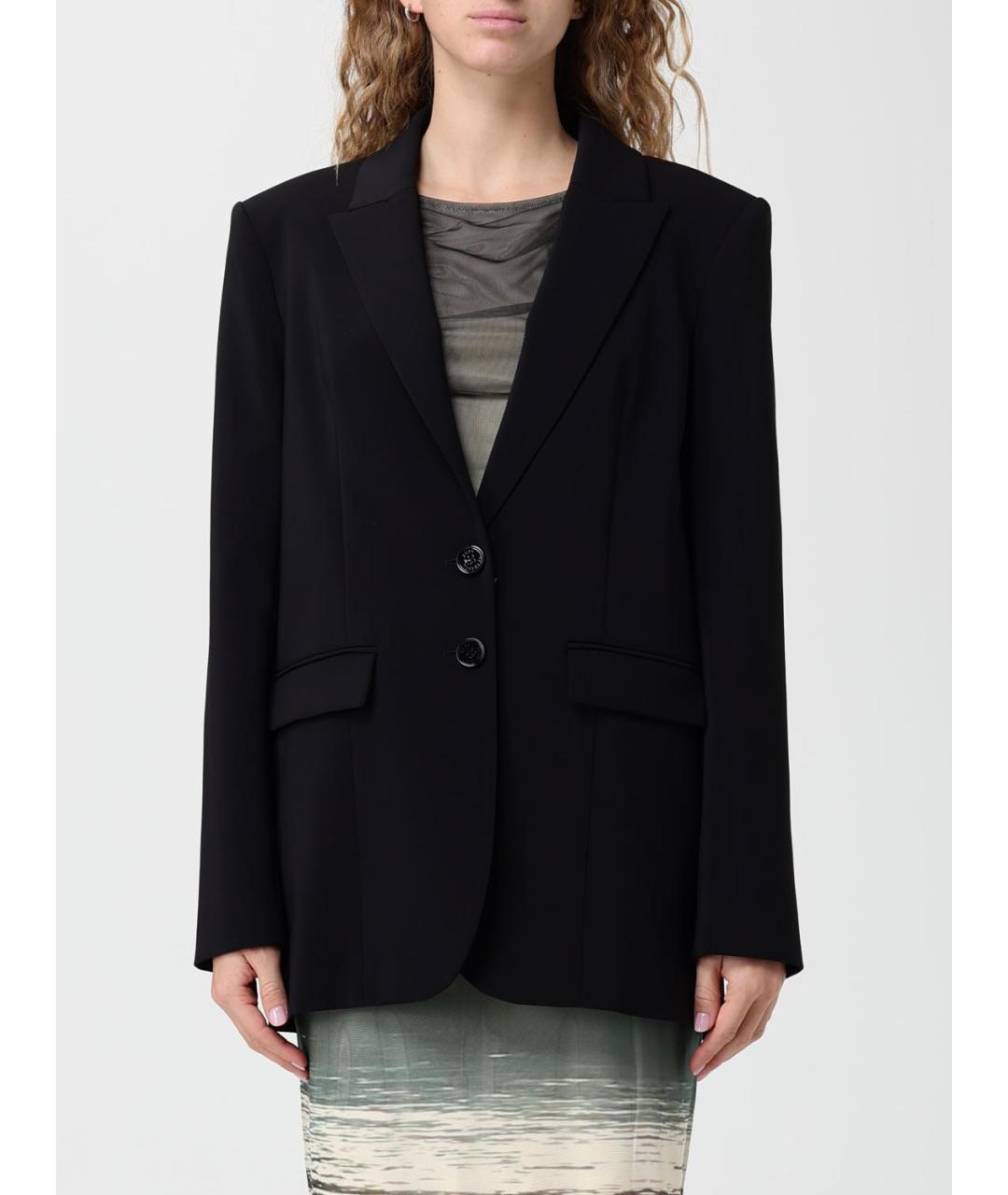 PATRIZIA PEPE Черный полиэстеровый жакет/пиджак, фото 5