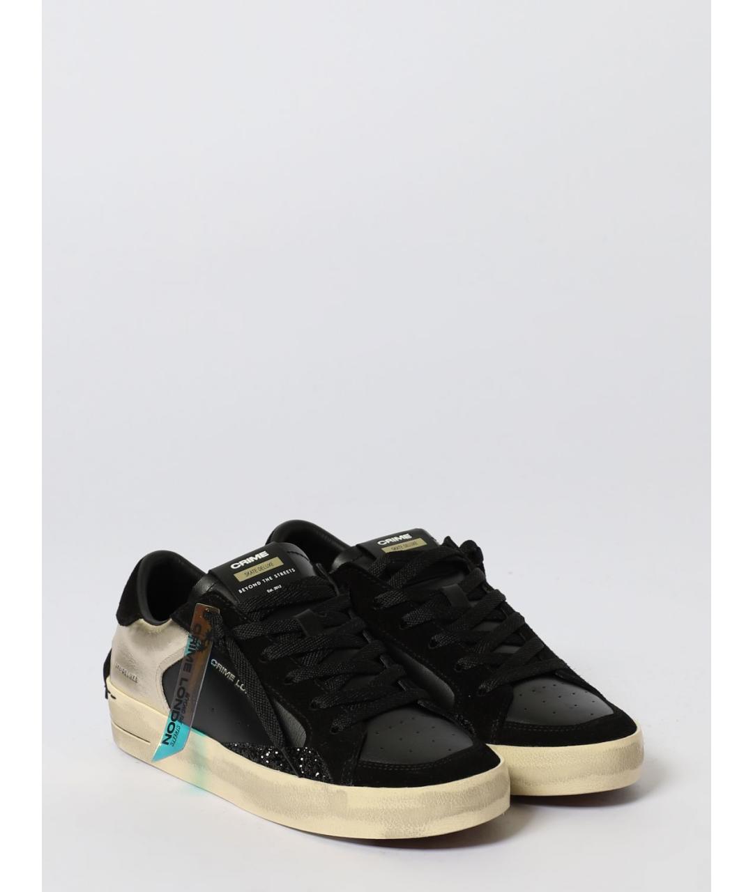 CRIME LONDON Черные кожаные кеды, фото 2