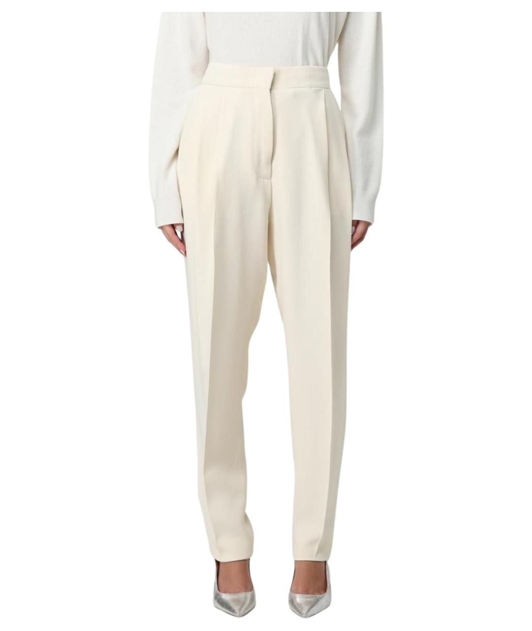 FABIANA FILIPPI Бежевые вискозные прямые брюки, фото 1