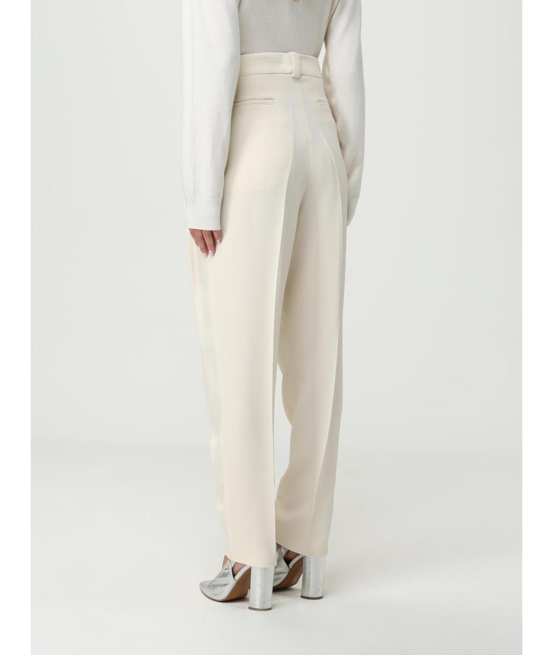 FABIANA FILIPPI Бежевые вискозные прямые брюки, фото 3