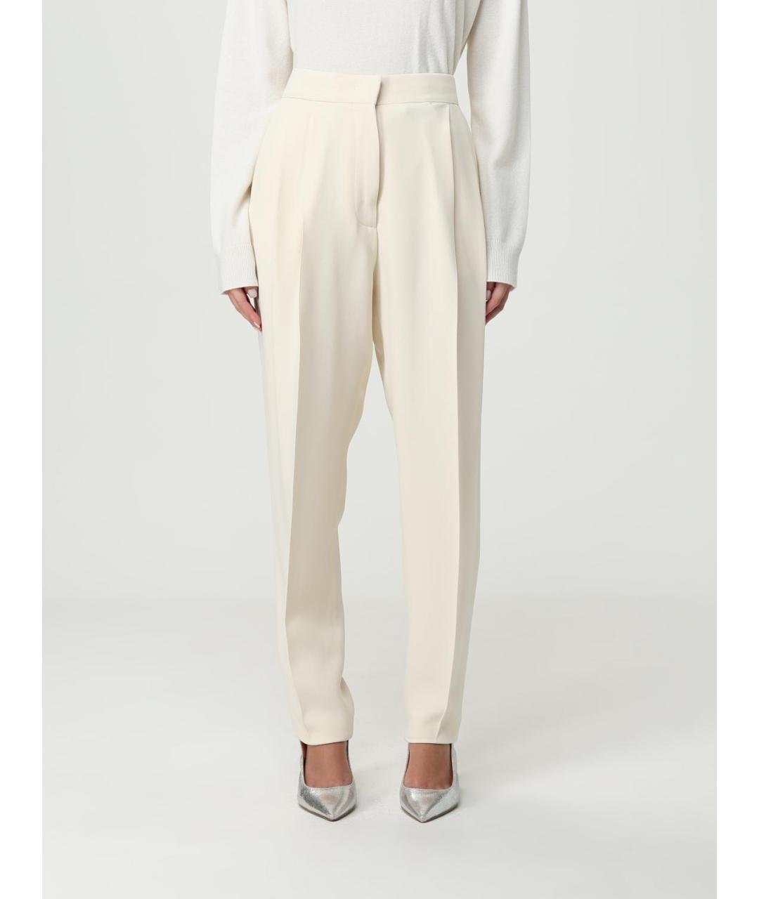 FABIANA FILIPPI Бежевые вискозные прямые брюки, фото 6