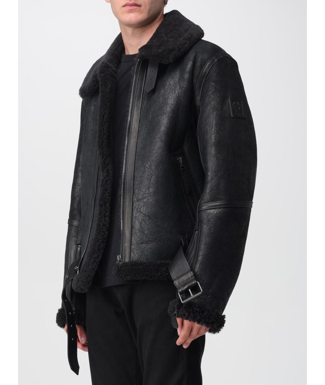 BELSTAFF Черная кожаная куртка, фото 3