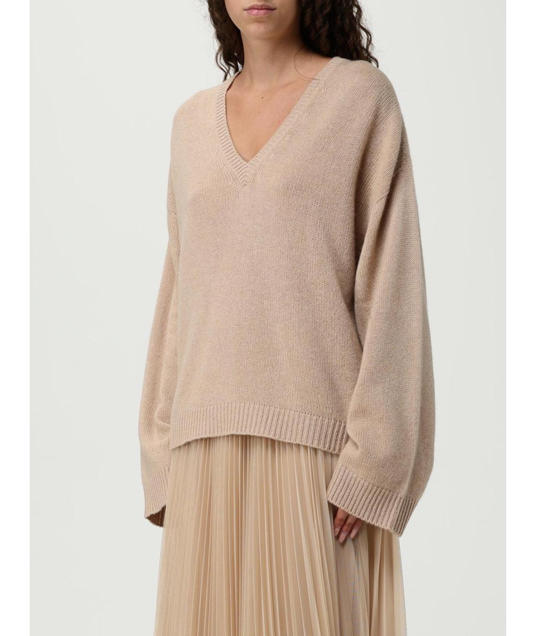 FABIANA FILIPPI Бежевый кашемировый джемпер / свитер, фото 4