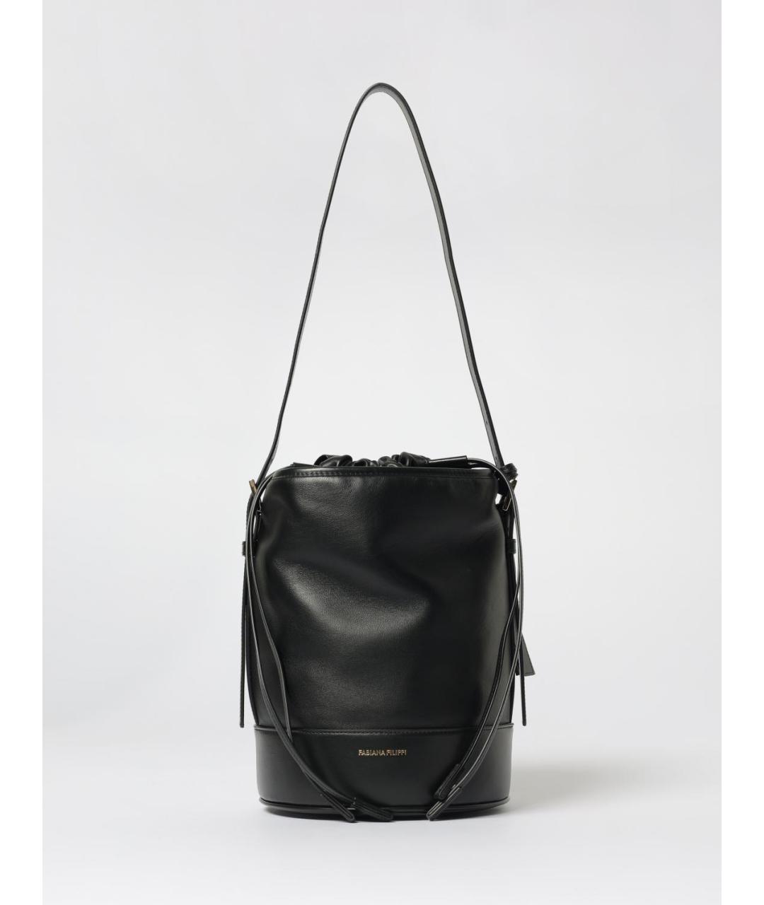 FABIANA FILIPPI Черная кожаная сумка тоут, фото 4