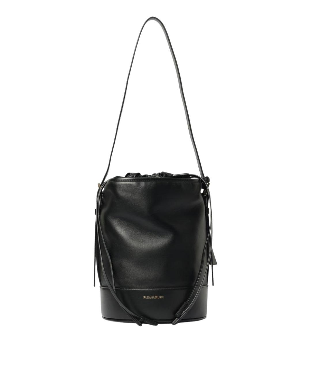 FABIANA FILIPPI Черная кожаная сумка тоут, фото 1