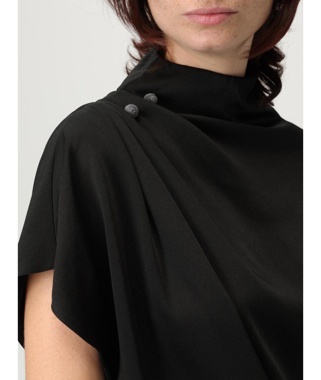 FABIANA FILIPPI Черная вискозная блузы, фото 4