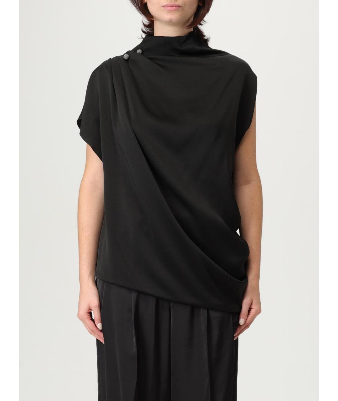 FABIANA FILIPPI Черная вискозная блузы, фото 5
