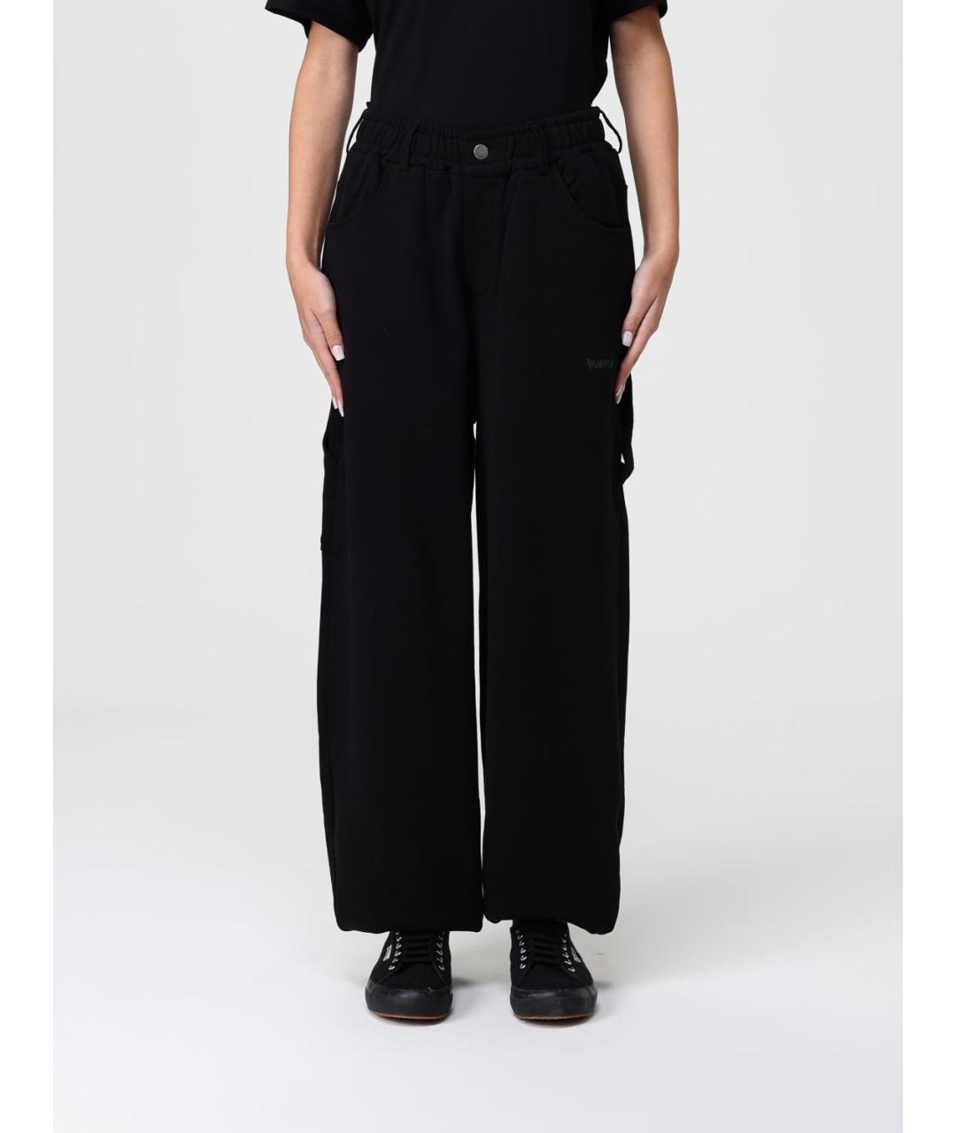 DISCLAIMER Черные хлопковые прямые брюки, фото 4