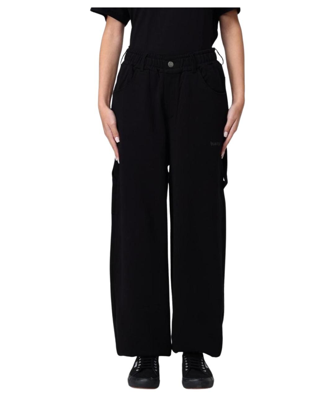 DISCLAIMER Черные хлопковые прямые брюки, фото 1