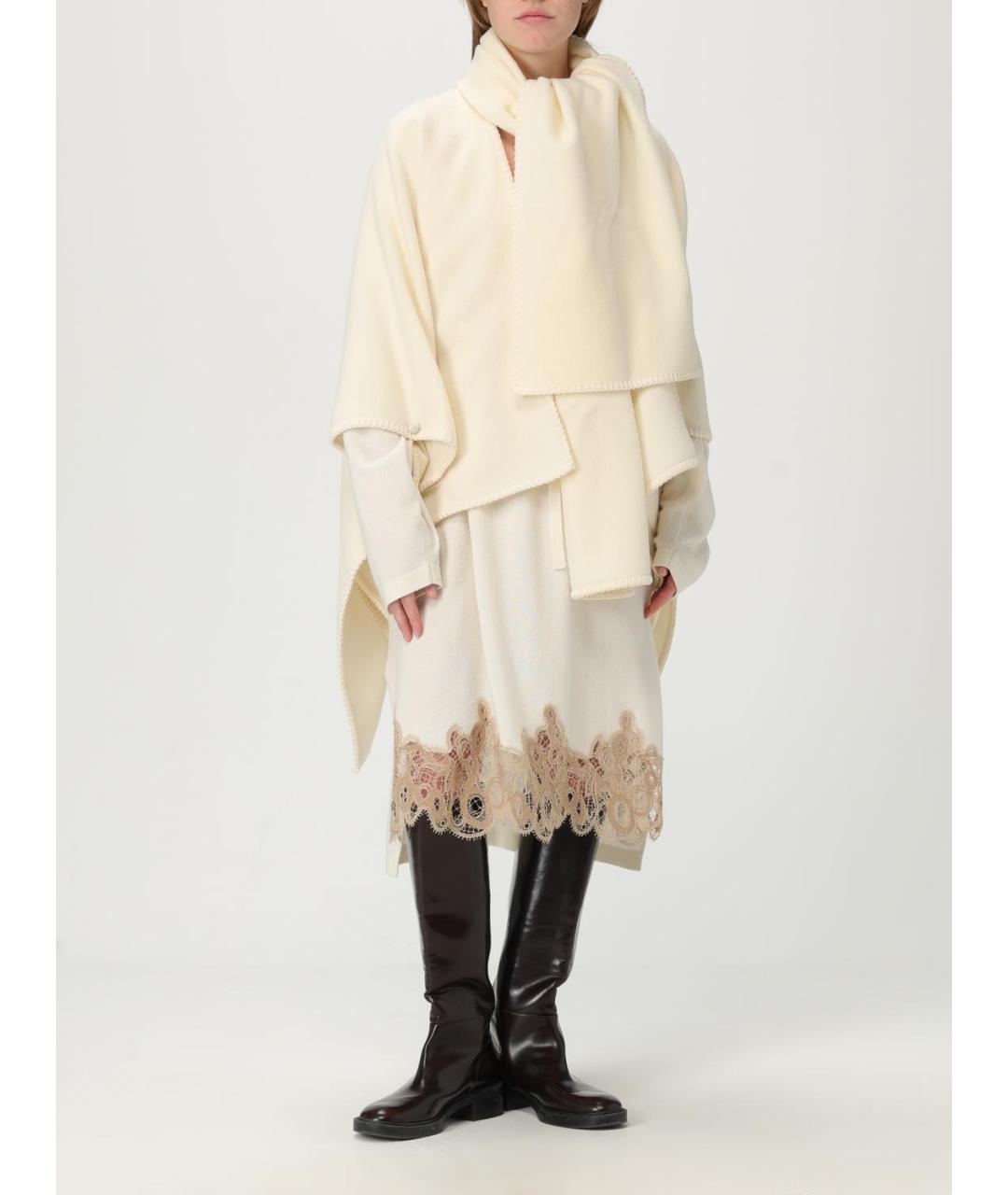 FABIANA FILIPPI Бежевое шерстяное повседневное платье, фото 2