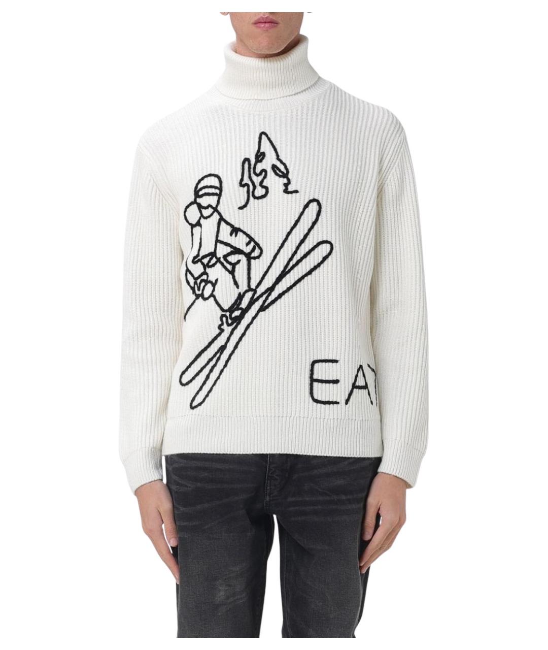 EA7 Белый шерстяной джемпер / свитер, фото 1