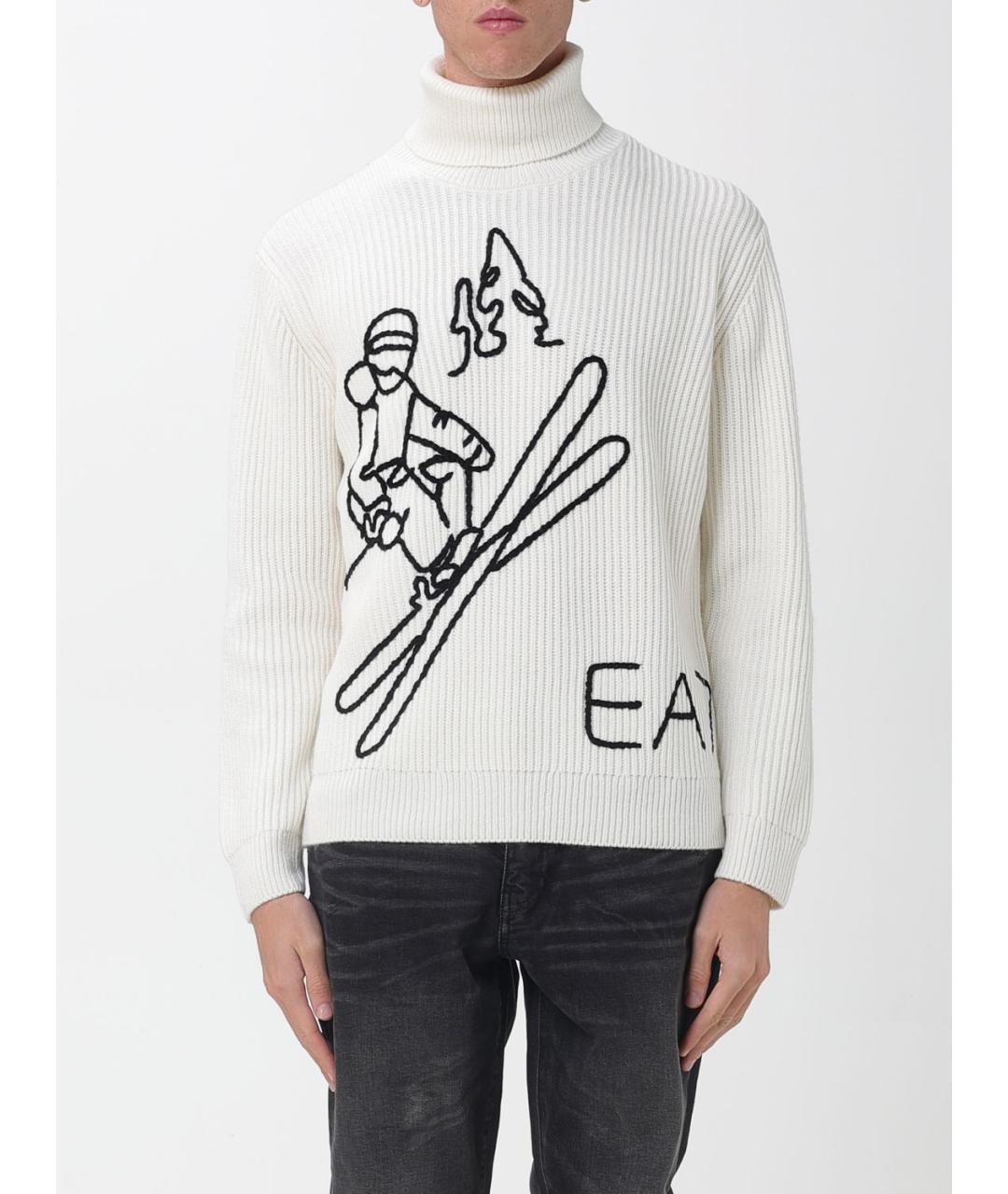 EA7 Белый шерстяной джемпер / свитер, фото 4