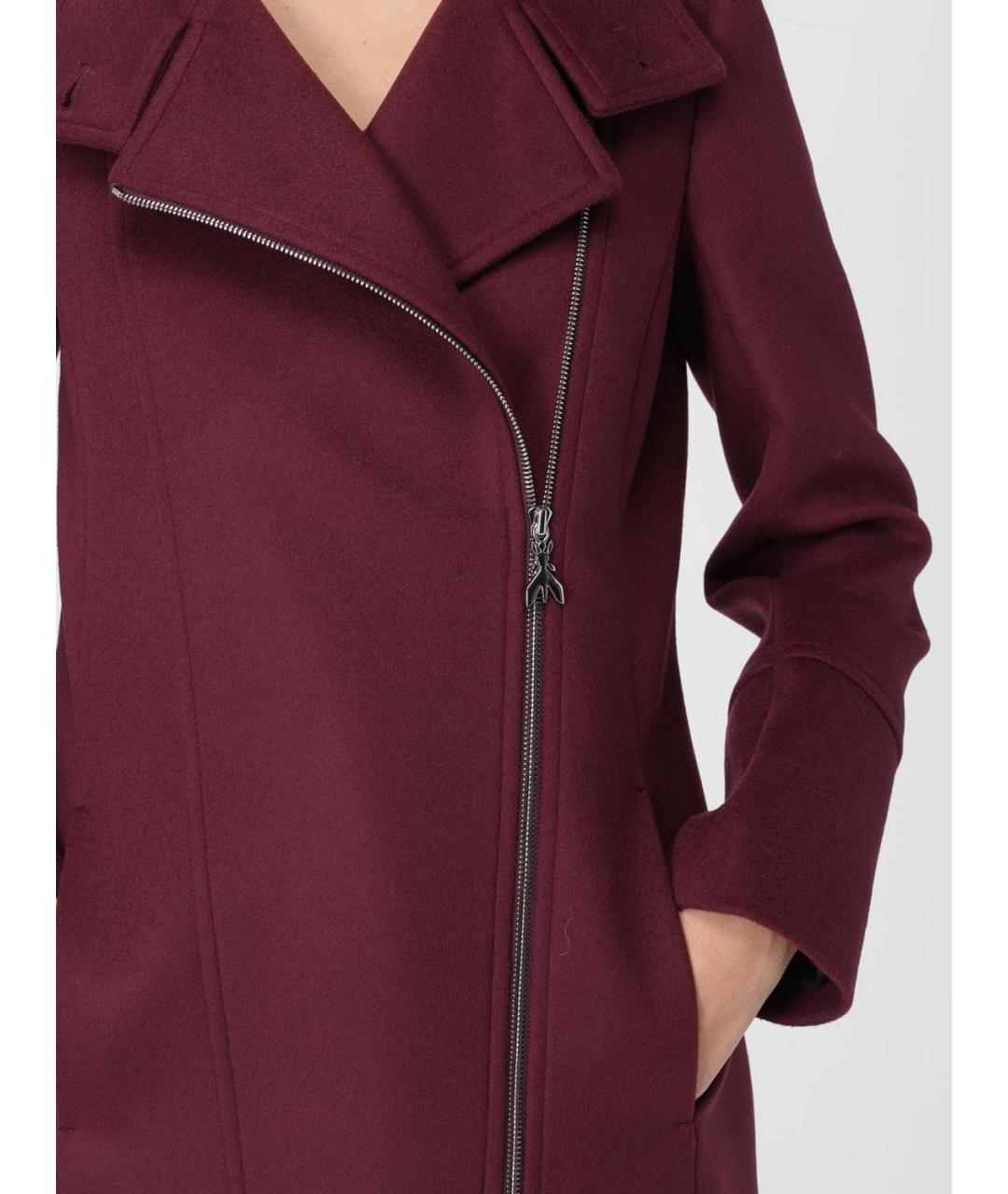PATRIZIA PEPE Бордовое шерстяное пальто, фото 3