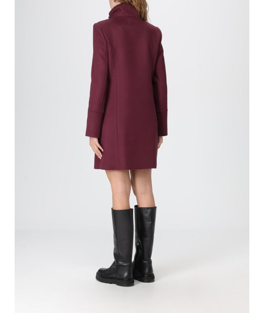 PATRIZIA PEPE Бордовое шерстяное пальто, фото 2