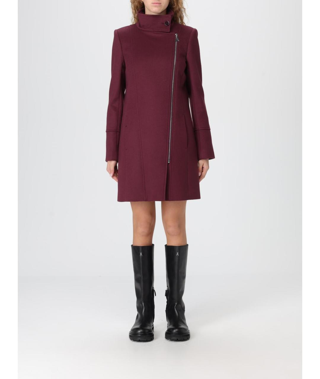 PATRIZIA PEPE Бордовое шерстяное пальто, фото 4