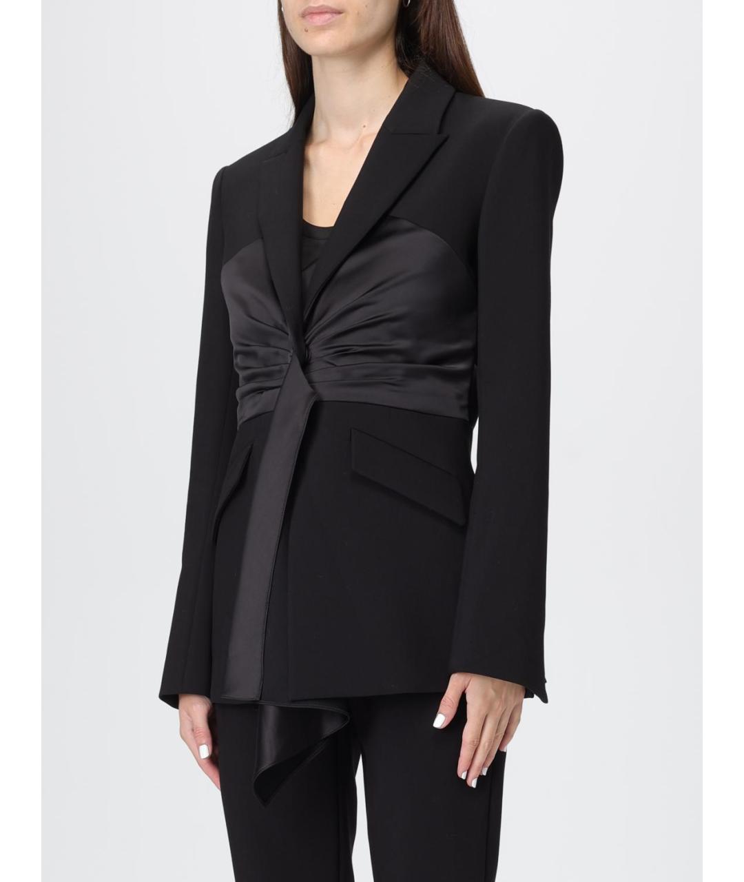 PATRIZIA PEPE Черный полиэстеровый жакет/пиджак, фото 4