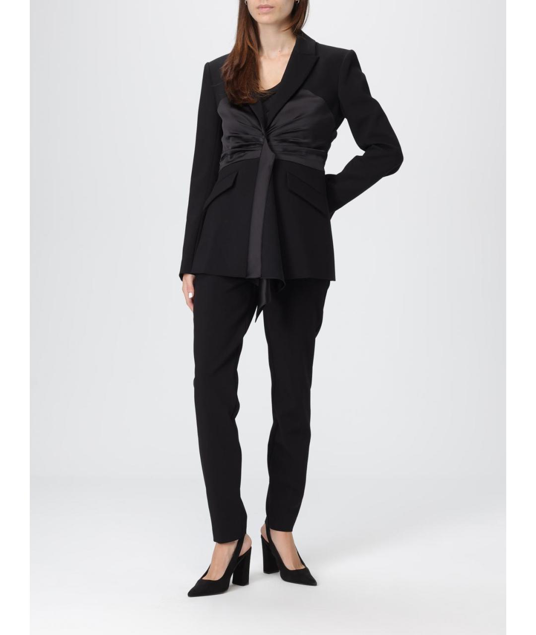 PATRIZIA PEPE Черный полиэстеровый жакет/пиджак, фото 2