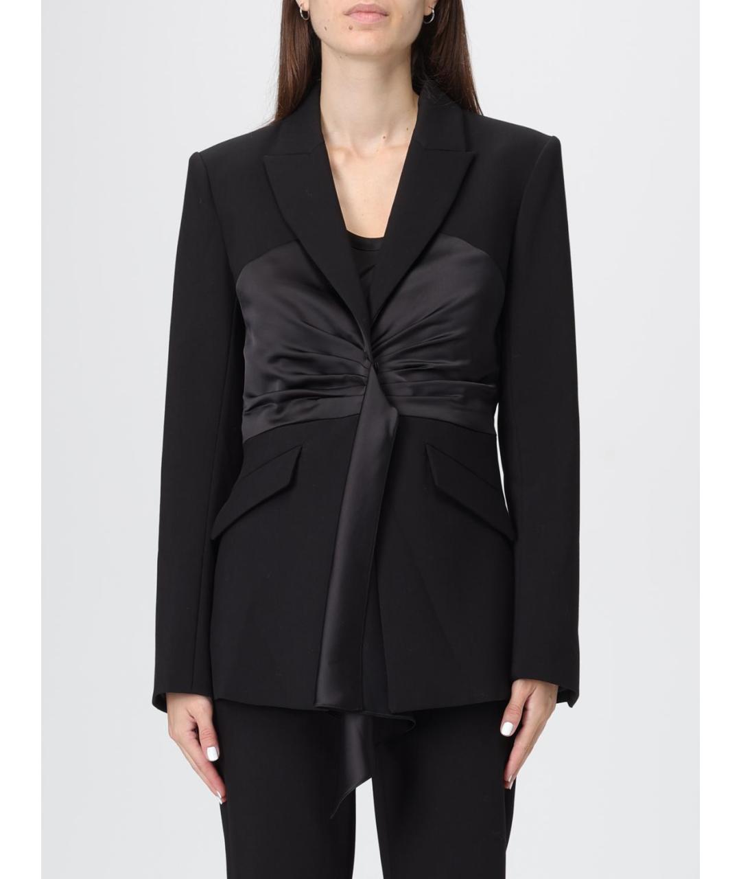 PATRIZIA PEPE Черный полиэстеровый жакет/пиджак, фото 6
