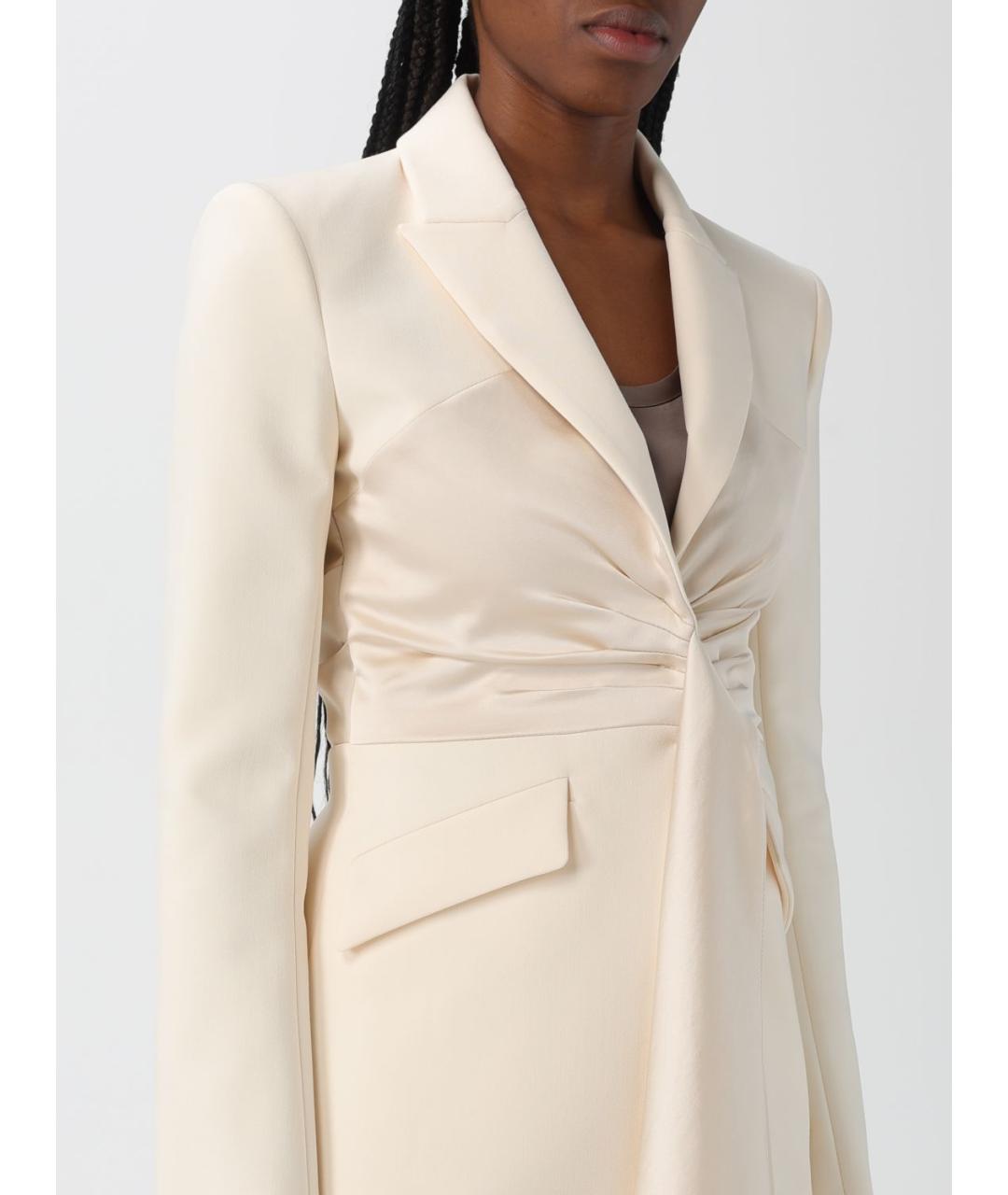 PATRIZIA PEPE Бежевая полиэстеровая куртка, фото 3