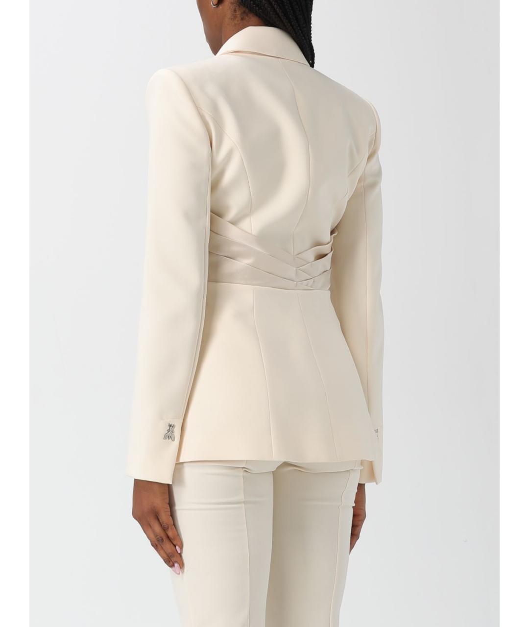 PATRIZIA PEPE Бежевая полиэстеровая куртка, фото 2